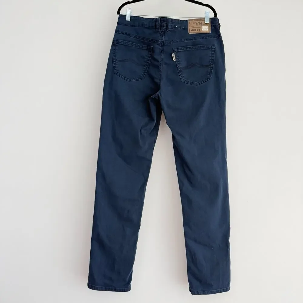 Joker Double Saddle Stitched Pants Jeans 33x34 Navy Cotton Stretch Chino Trouser